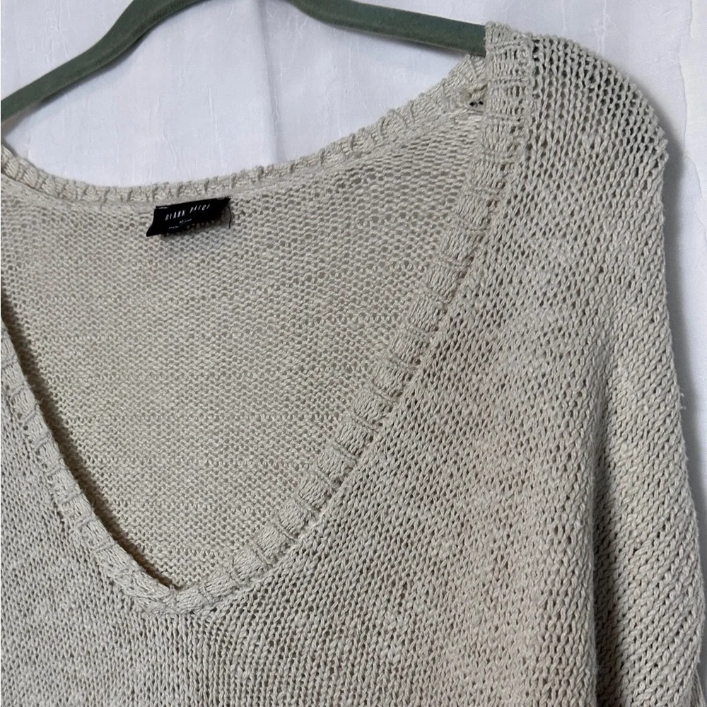 3/$20 💥‎ Blank Paige Oversized Relaxed Fit Sweater Distressed Cream Frayed Knit